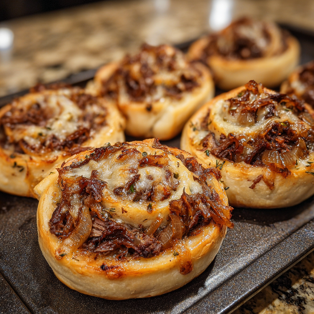 French Onion Smoked Beef Rolls