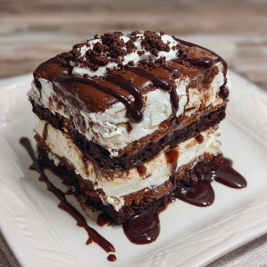 Frozen Brownie Ice Cream Cake