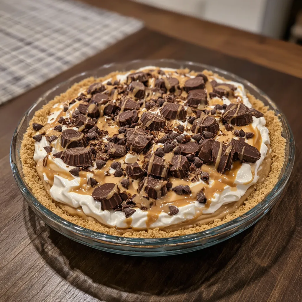 Giant Peanut Butter Cup Pie