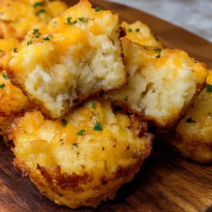 Golden Cheesy Mashed Potato Puffs