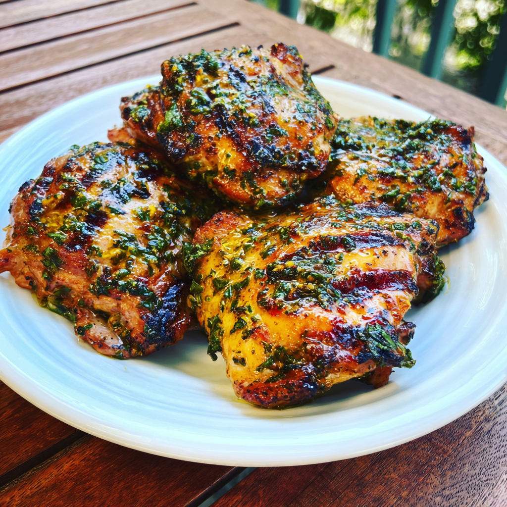 Grilled Chicken Thighs with Chimichurri