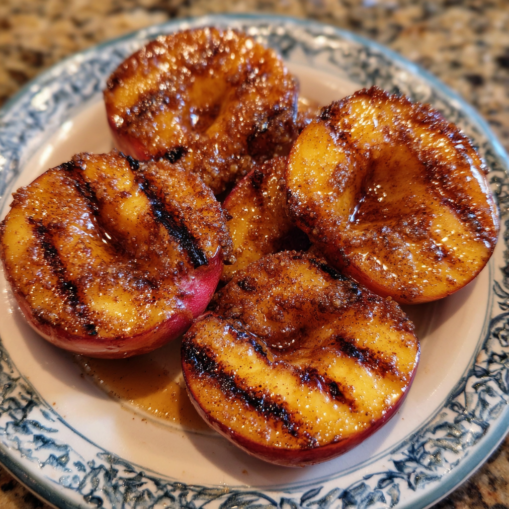 Grilled Peaches with Cinnamon and Brown Sugar