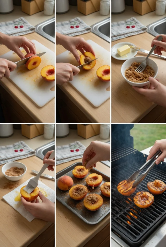 Grilled Peaches with Cinnamon and Brown Sugar