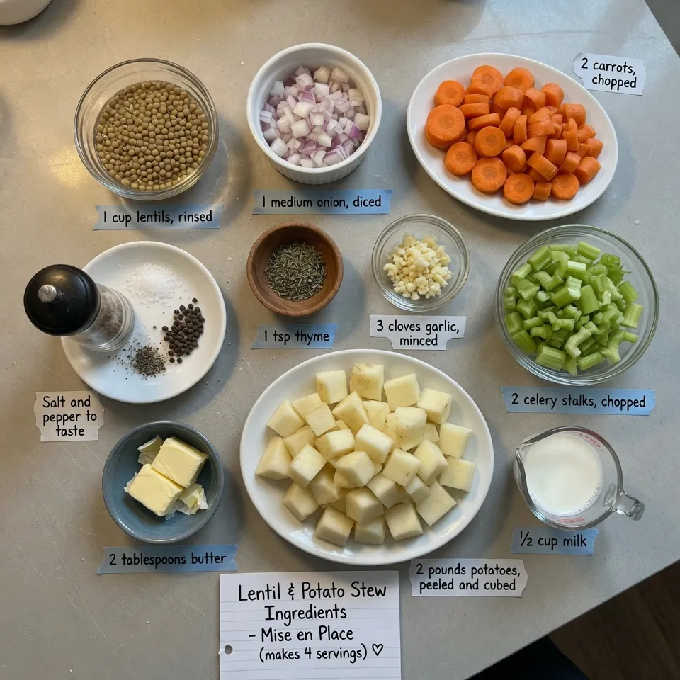 Hearty Lentil Stew with Creamy Mashed Potatoes – Easy Comfort Recipe 7 Hearty Lentil Stew with Creamy Mashed Potatoes
