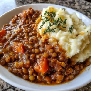 Hearty Lentil Stew with Creamy Mashed Potatoes