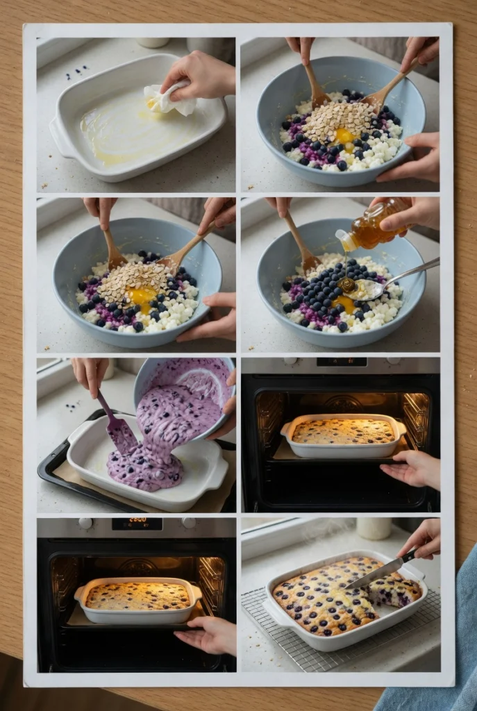 High Protein Blueberry Cottage Cheese Breakfast Bake