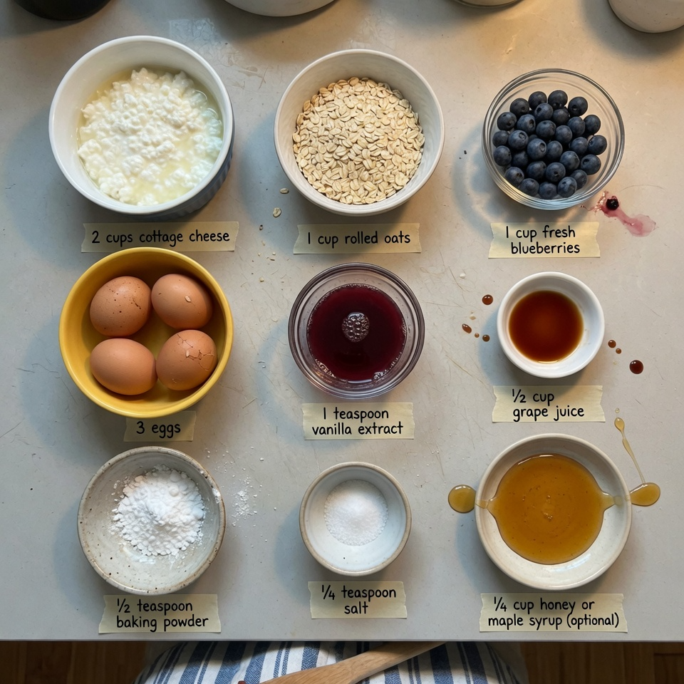 High Protein Blueberry Cottage Cheese Breakfast Bake