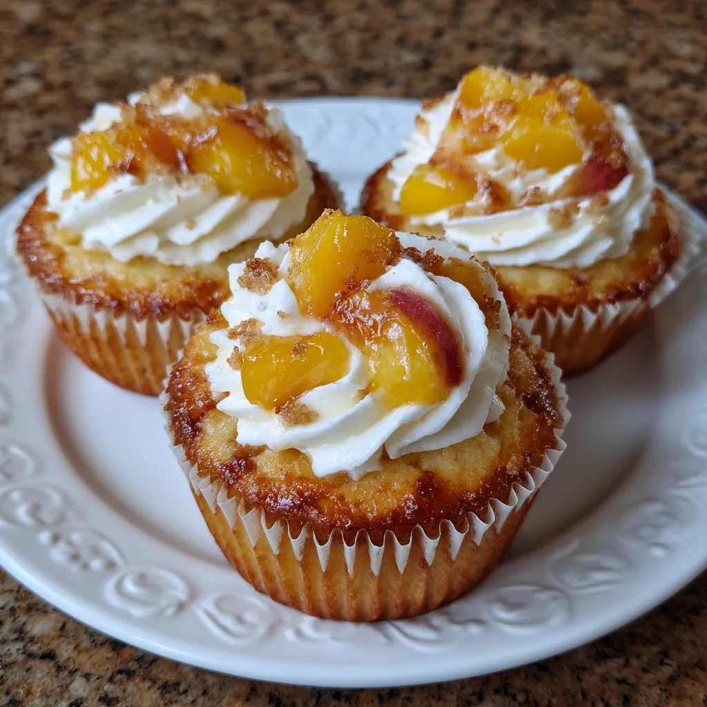 Honey Peach Cream Cheese Cupcakes