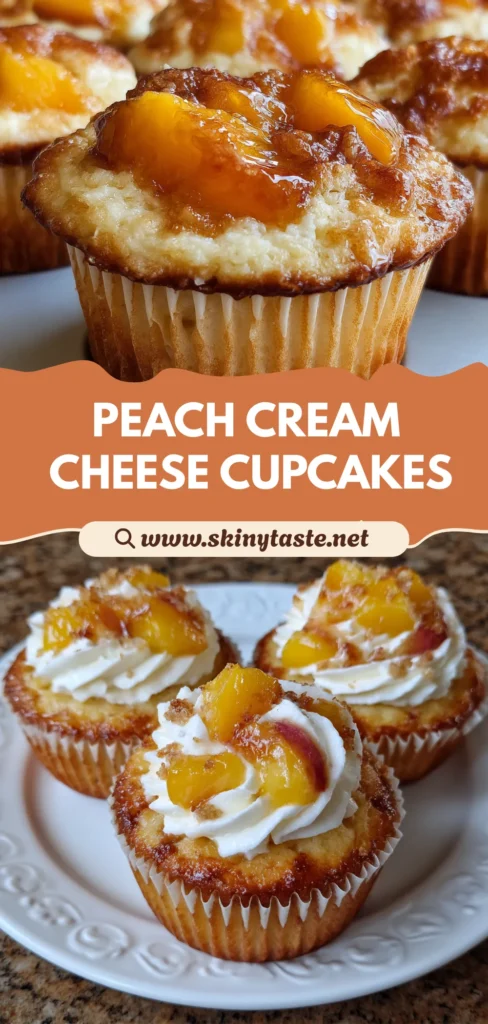Honey Peach Cream Cheese Cupcakes