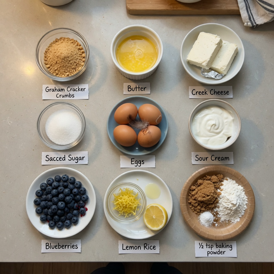 Lemon Blueberry Crumble Cheesecake