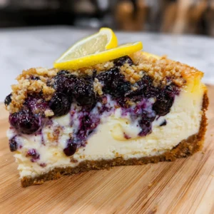 Lemon Blueberry Crumble Cheesecake