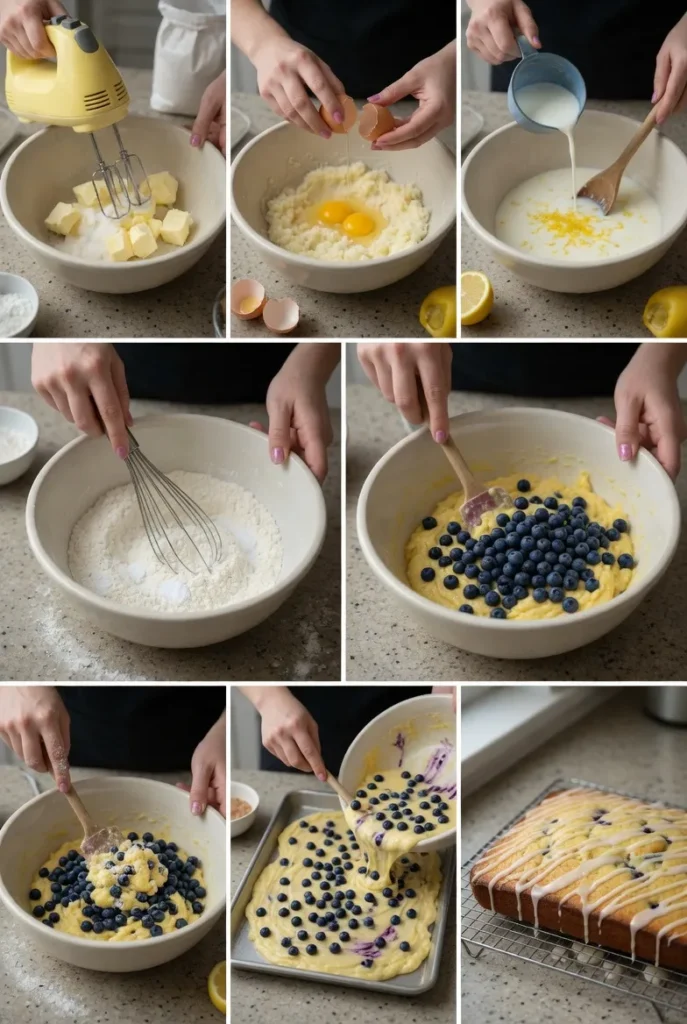 Lemon Blueberry Sheet Cake Recipe: Easy Summer Dessert for 12 Servings 8 Lemon Blueberry Sheet Cake