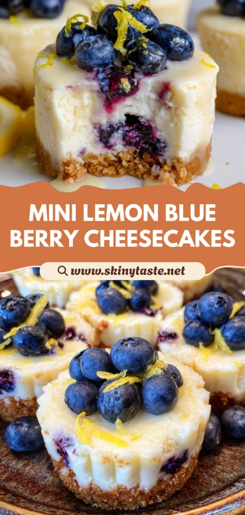 Mini Lemon Blueberry Cheesecakes