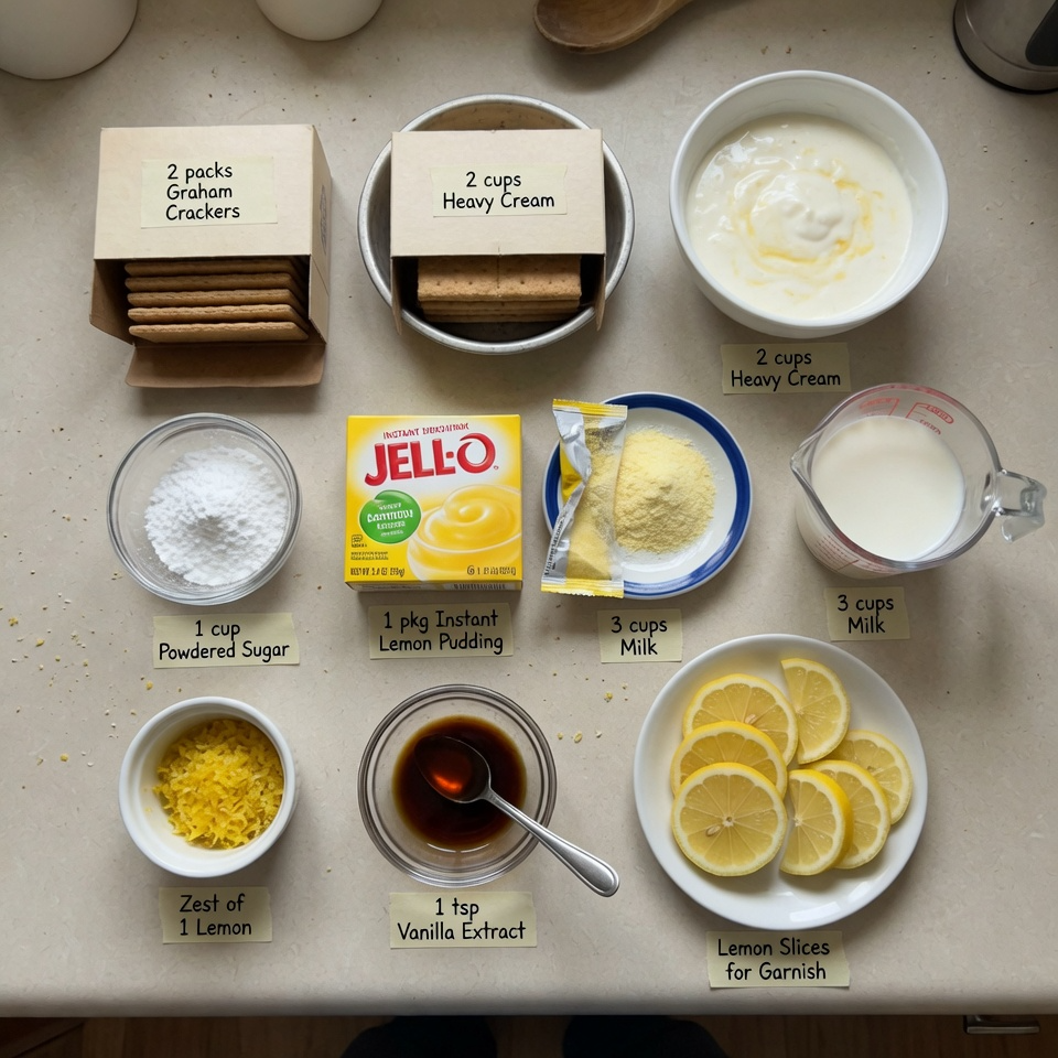 No-Bake Lemon Éclair Cake