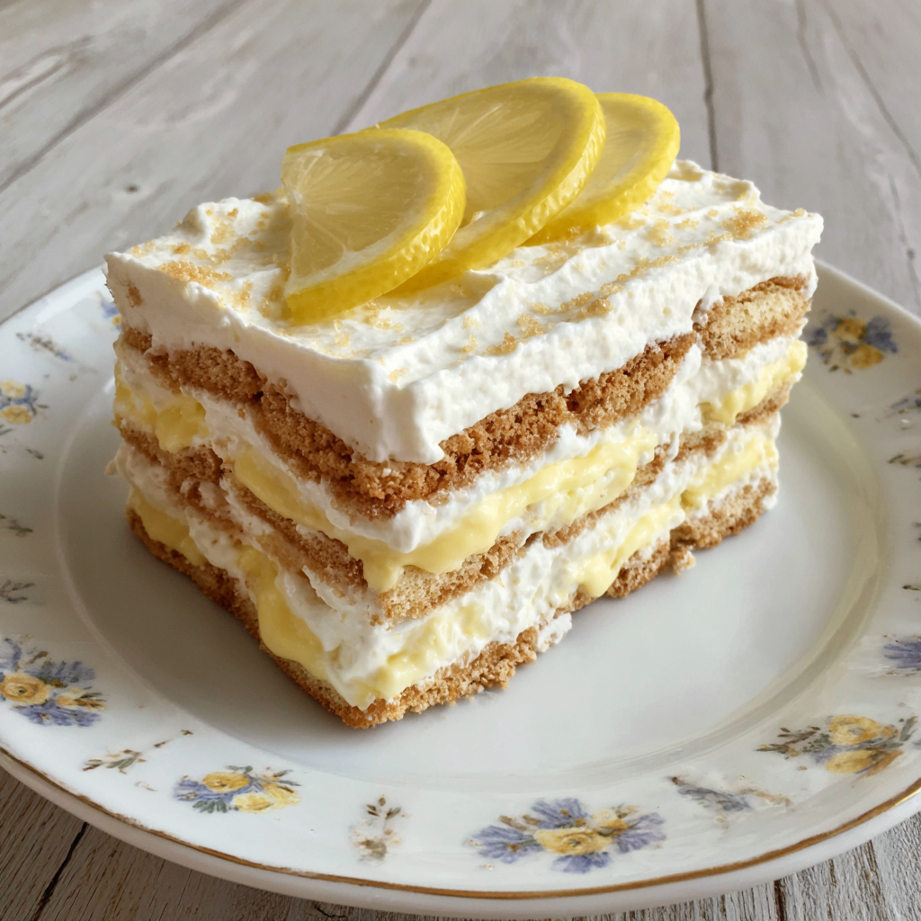 No-Bake Lemon Éclair Cake