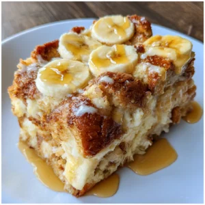 Overnight Baked Banana French Toast Casserole