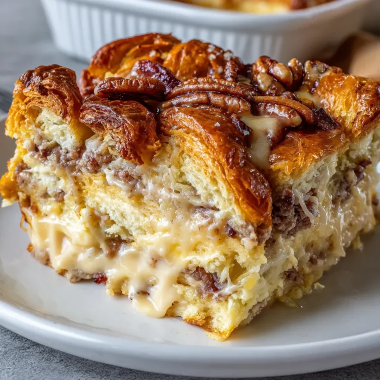 Overnight Croissant Breakfast Casserole