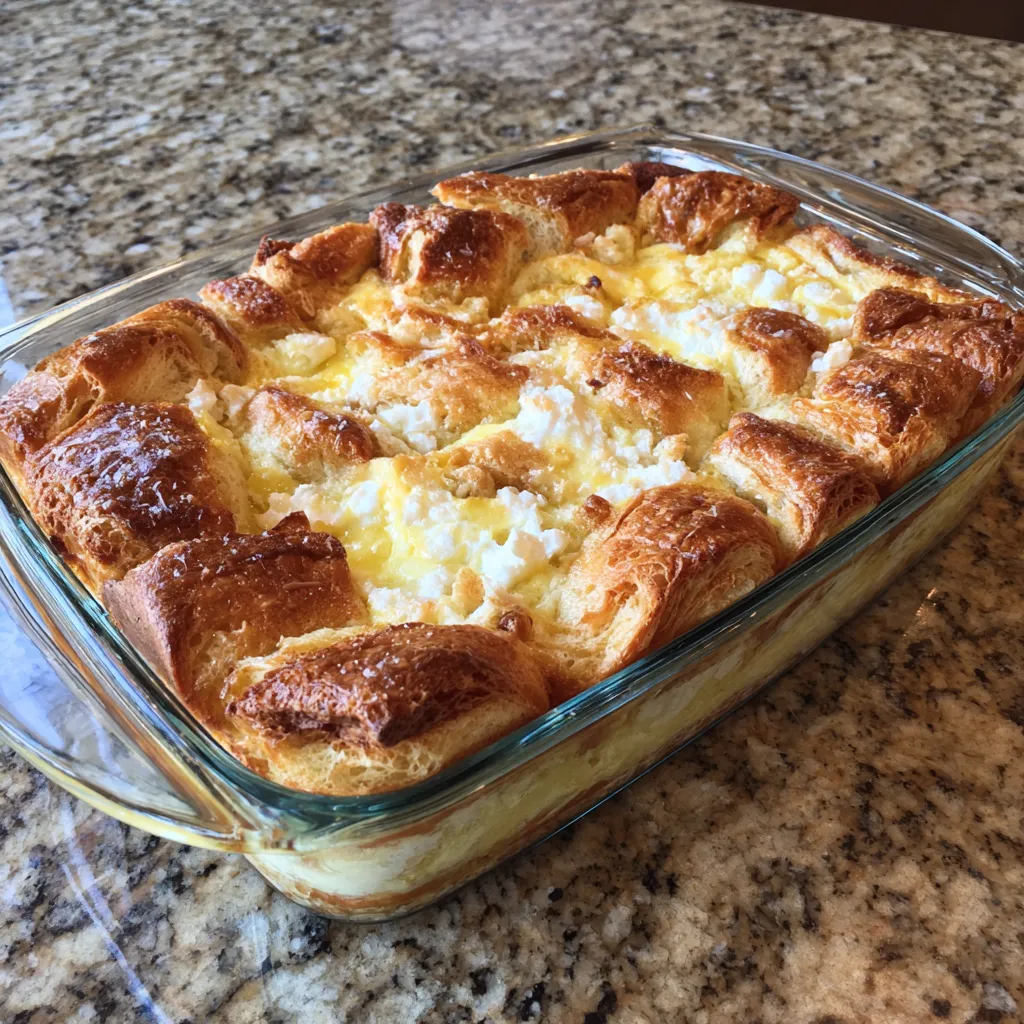 Overnight Croissant Breakfast Casserole - Easy Holiday Brunch Recipe 9 Overnight Croissant Breakfast Casserole