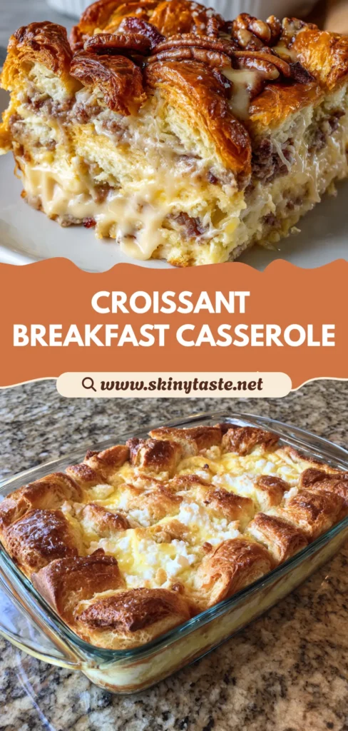 Overnight Croissant Breakfast Casserole - Easy Holiday Brunch Recipe 10 Overnight Croissant Breakfast Casserole