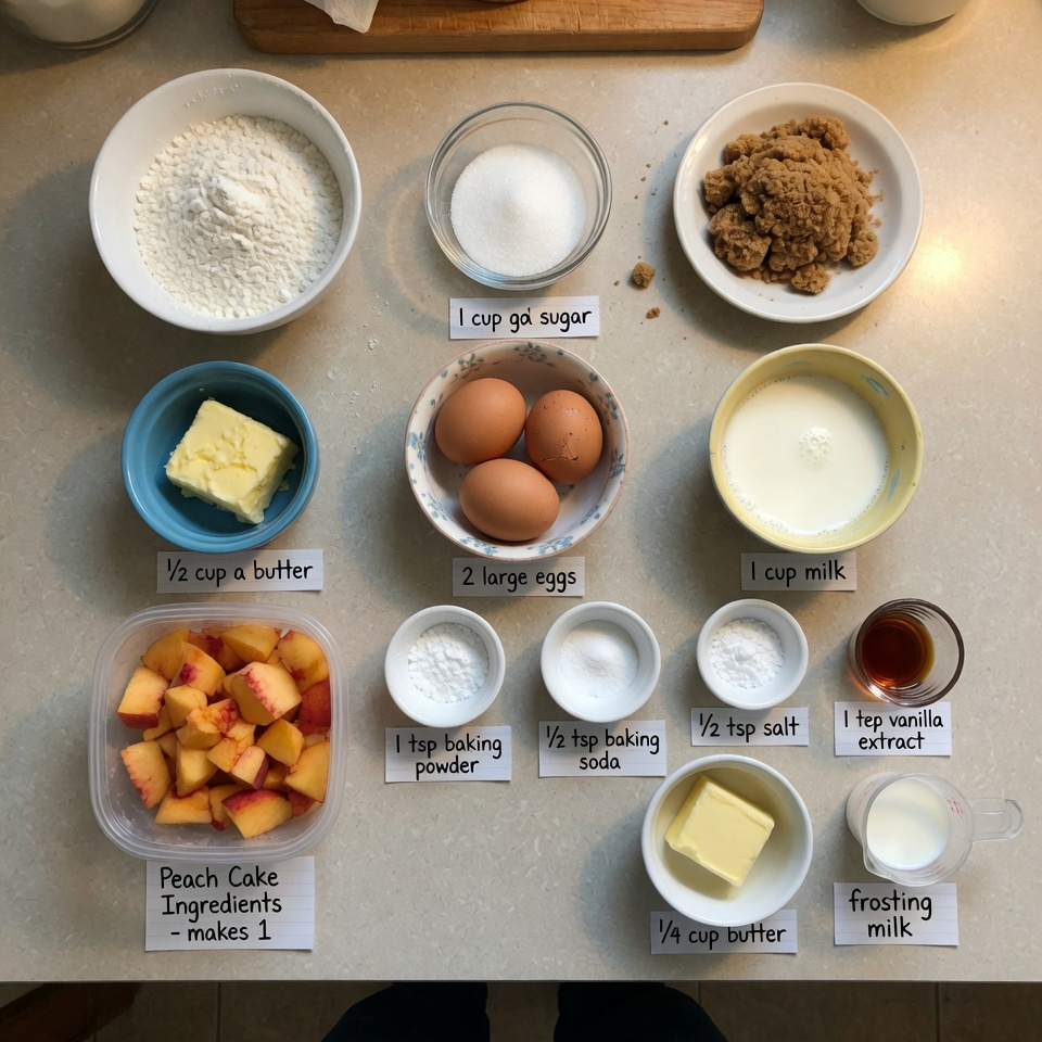 Peach Cake with Brown Sugar Frosting