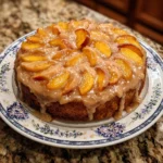 Peach Cake with Brown Sugar Frosting