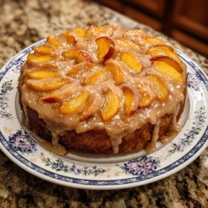 Peach Cake with Brown Sugar Frosting