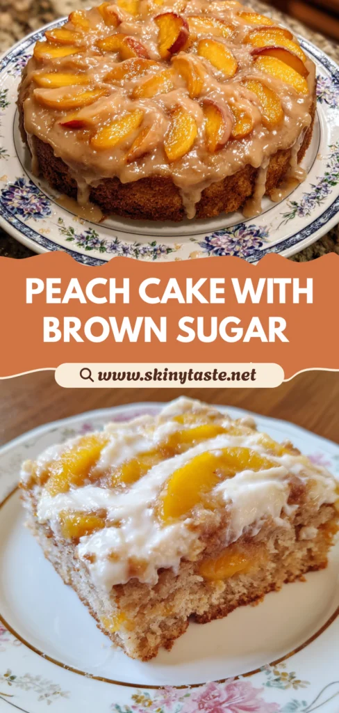 Peach Cake with Brown Sugar Frosting