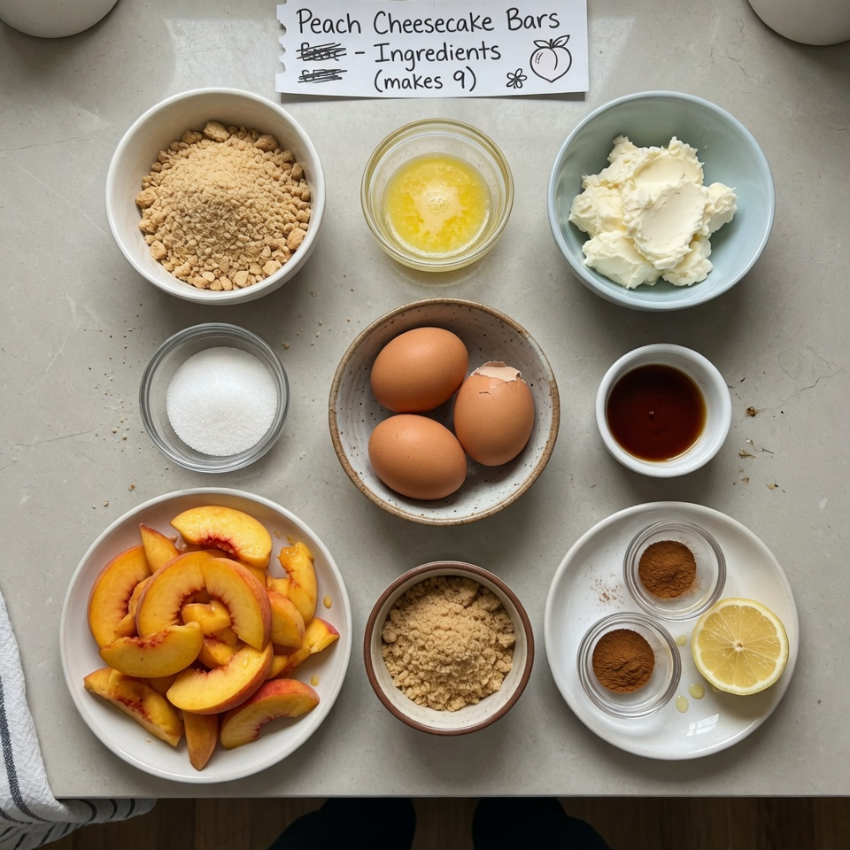 Peach Cobbler Cheesecake Bars