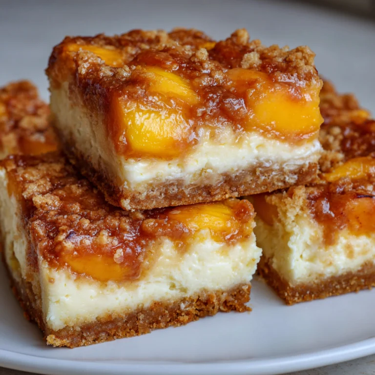 Peach Cobbler Cheesecake Bars