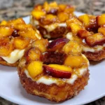 Peach Cobbler Cheesecake Donuts