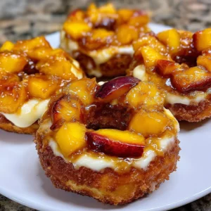 Peach Cobbler Cheesecake Donuts