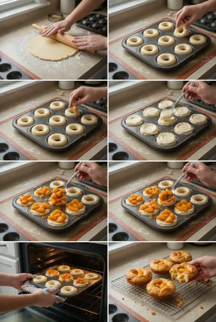 Peach Cobbler Cheesecake Donuts – Soft, Sweet, Creamy Breakfast Treat 8 Peach Cobbler Cheesecake Donuts