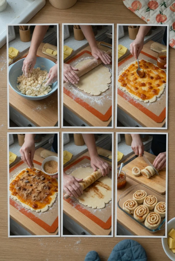 Peach cobbler cinnamon rolls