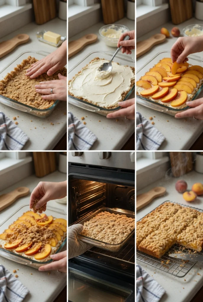 Peaches and Cream Crumble Bars
