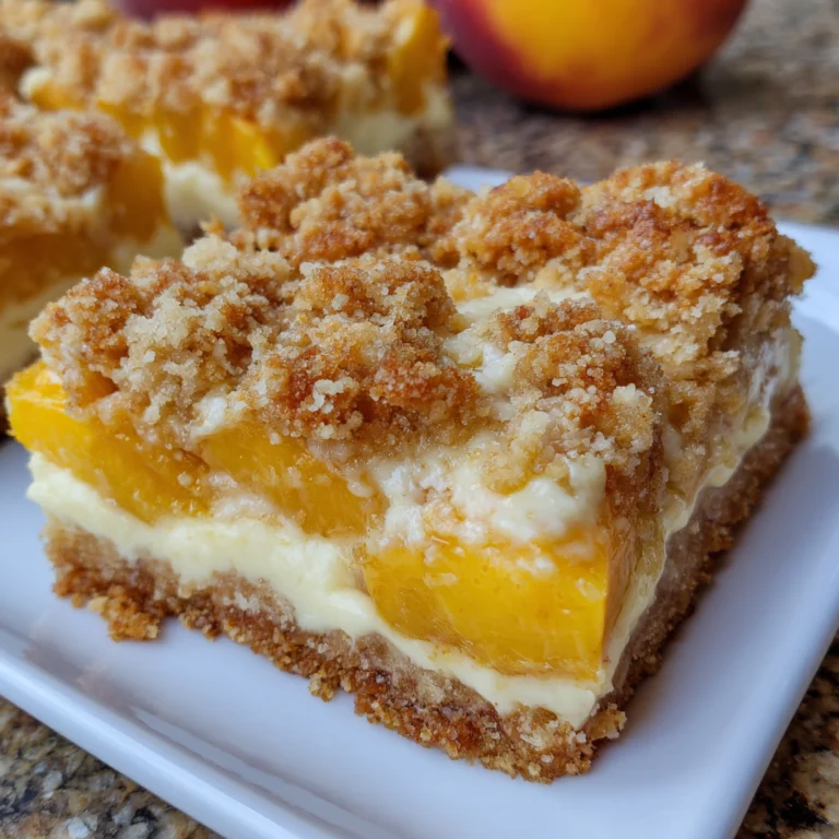 Peaches and Cream Crumble Bars