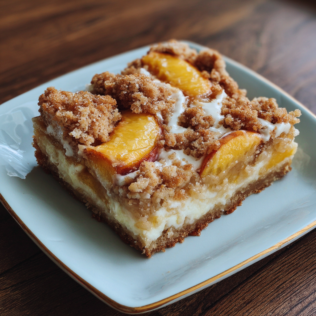 Peaches and Cream Crumble Bars