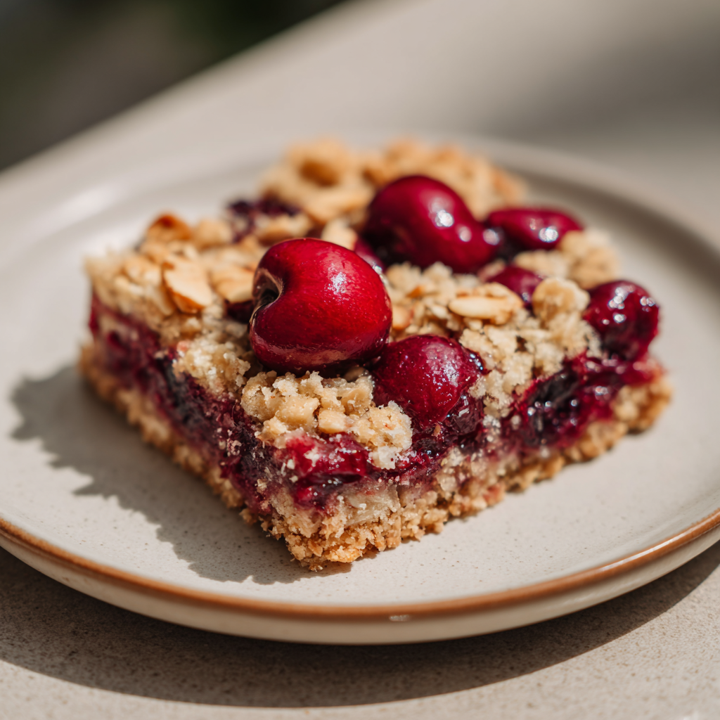Quick Cherry Crumble Bars