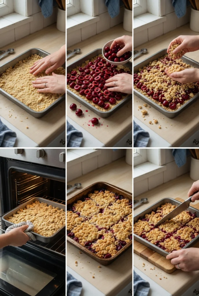 Quick Cherry Crumble Bars