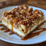 Salted Caramel Apple Cheesecake Crunch Bars