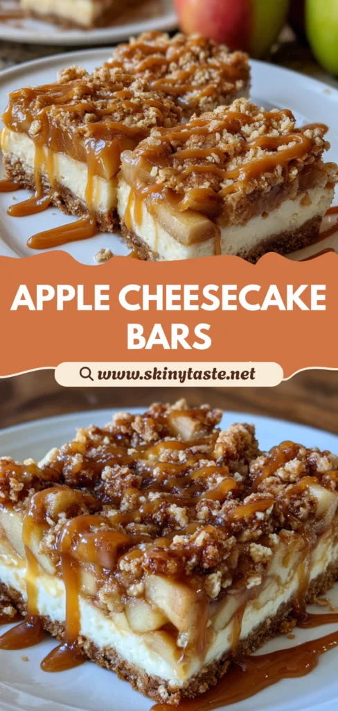 Salted Caramel Apple Cheesecake Crunch Bars