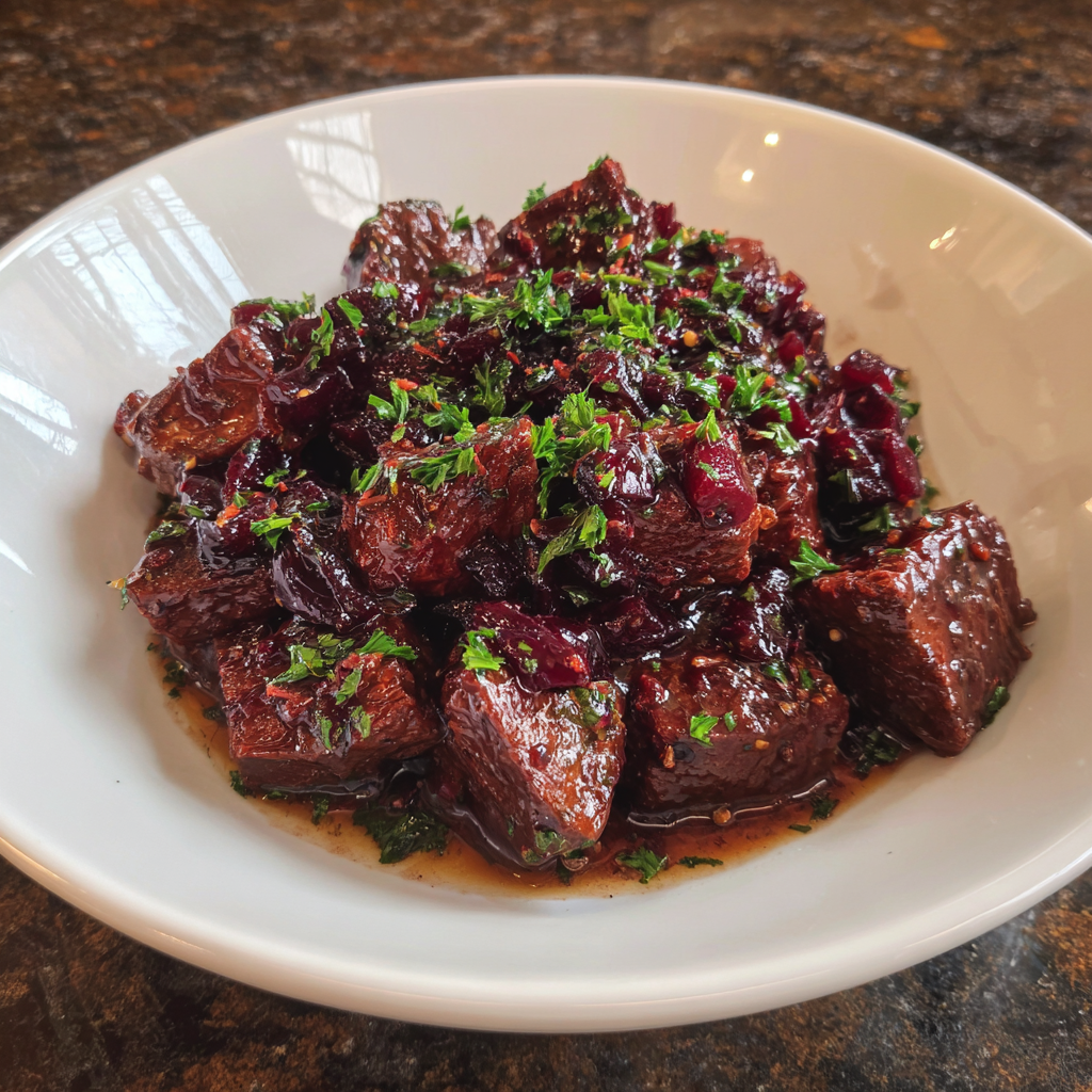 Smoked Beef and Grape Juice Glaze