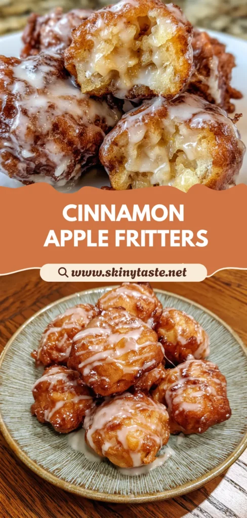Soft Cinnamon Apple Fritters with Vanilla Glaze