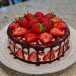 Strawberry Chocolate Shell Cake