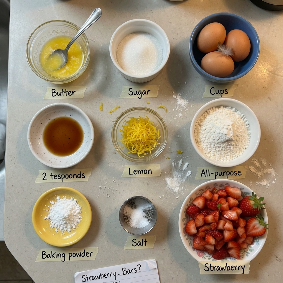 Strawberry Lemon Blondies