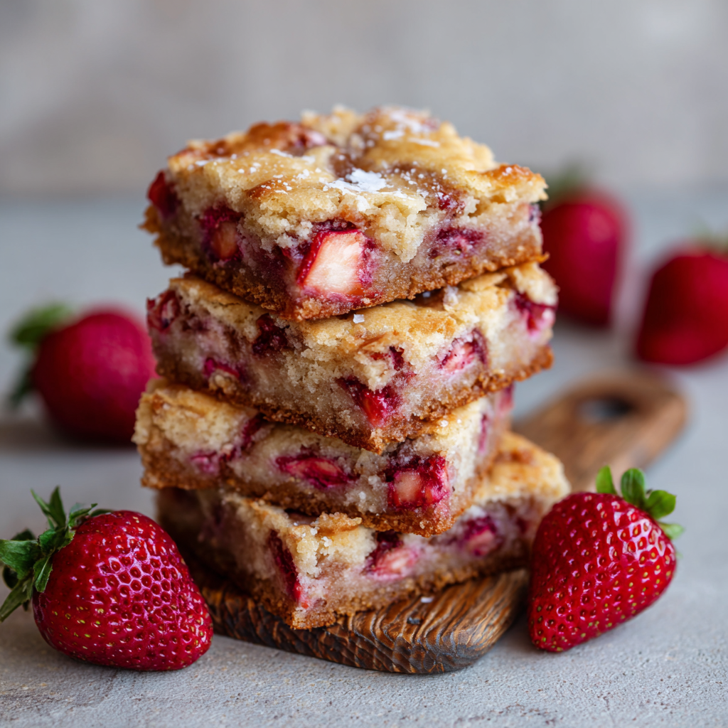 Strawberry Lemon Blondies