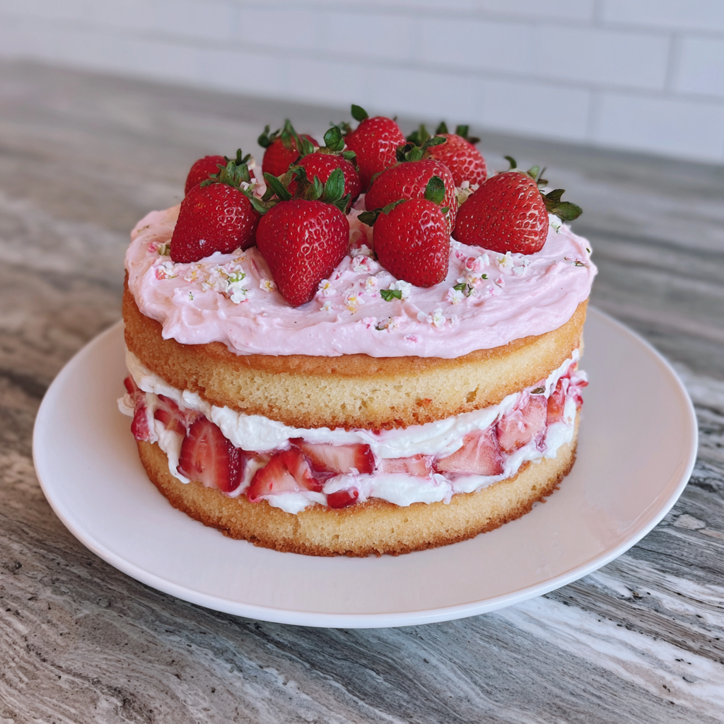 Strawberry Lemon Layer Cake