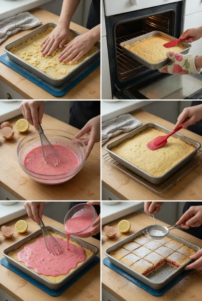 Strawberry Lemonade Bars - Easy Summer Dessert Recipe for 16 Servings 8 Strawberry Lemonade Bars
