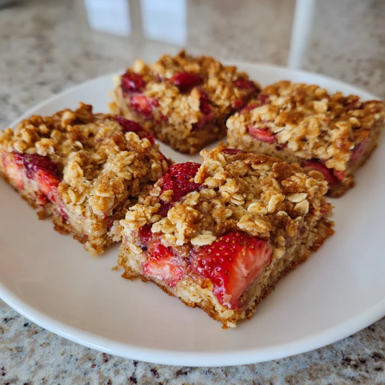 Strawberry Oatmeal Crumble Bars
