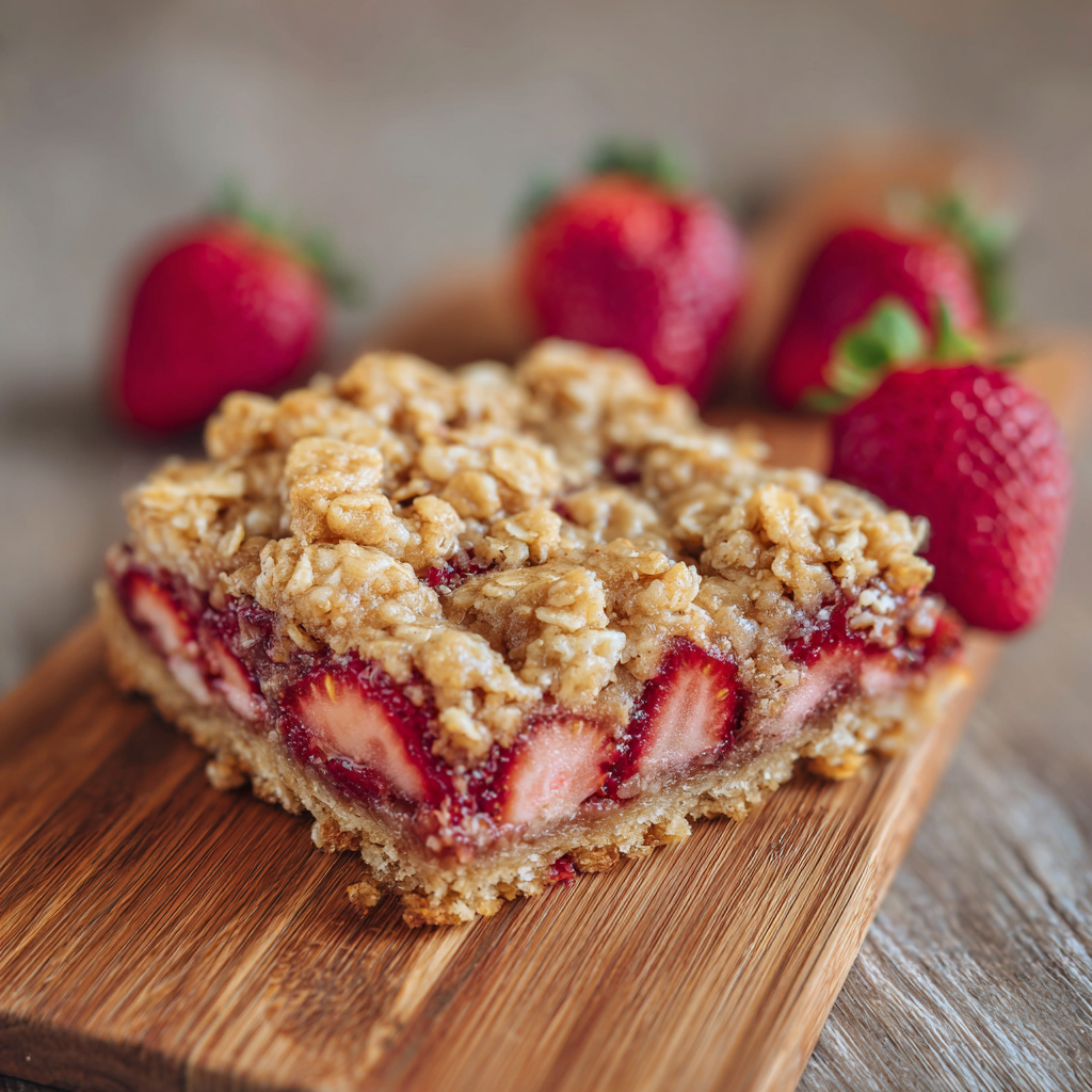 Strawberry Oatmeal Crumble Bars