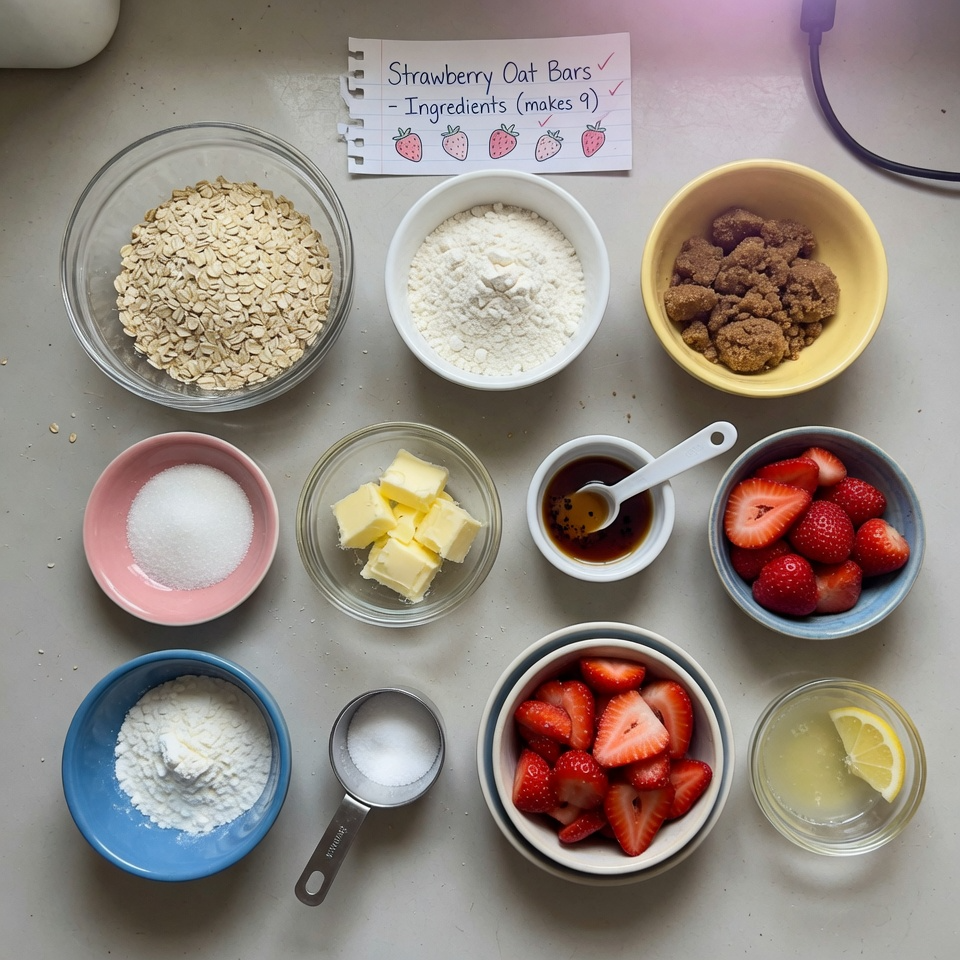 Strawberry Oatmeal Crumble Bars